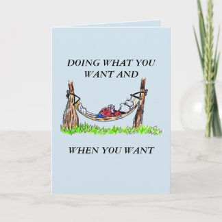 WENSKAART - HANGMAT EN GELUKKIG PENSIOEN KAART