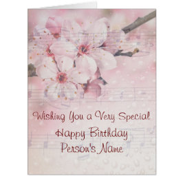 Wenskaart Happy Birthday Cherry Blossom