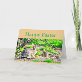 Wenskaart "Happy Easter" Bunny/Ground Squirrel Feestdagen Kaart