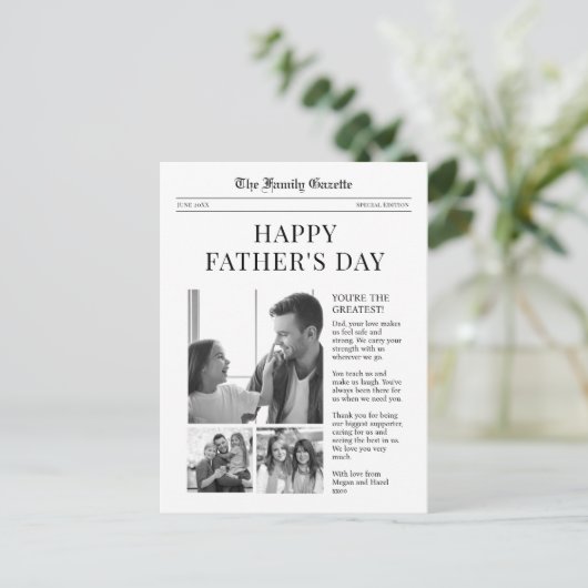 Wenskaart Happy Fathers Day Feestdagenkaart (Staand voorkant)