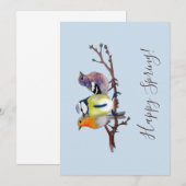 Wenskaart Happy Spring (Voorkant / Achterkant)