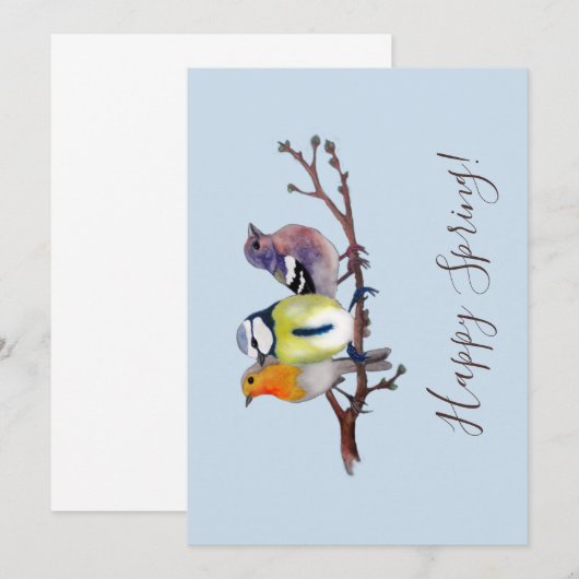 Wenskaart Happy Spring (Voorkant / Achterkant)