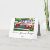 Wenskaart Happy Vaderdag klassieke auto's kunst Bedankkaart (Achterkant)