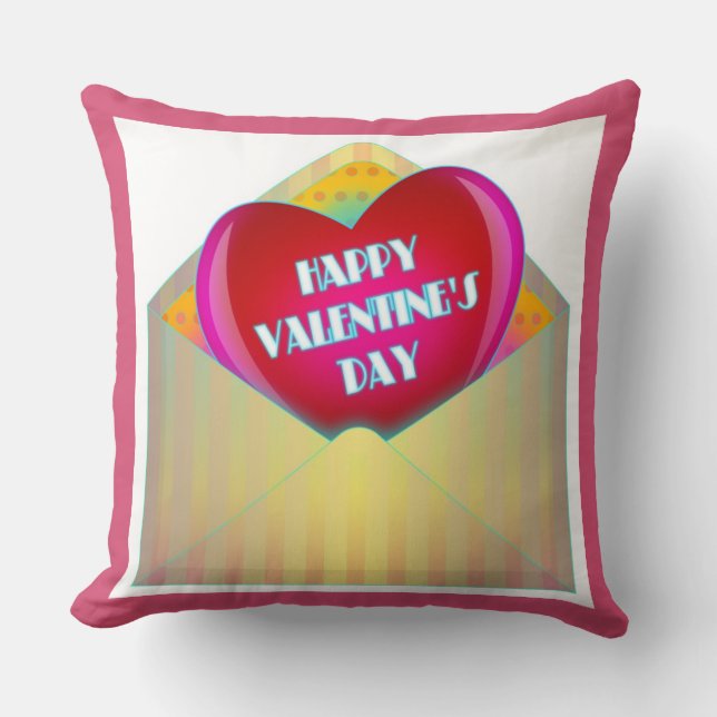 wenskaart "HAPPY VALENTINE'S DAY" Kussen (Voorkant)