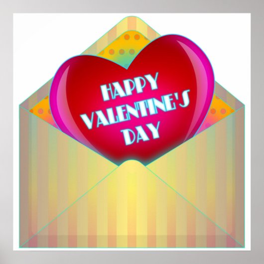 wenskaart "HAPPY VALENTINE'S DAY" Poster (Voorkant)