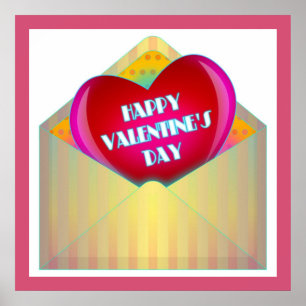 wenskaart "HAPPY VALENTINE'S DAY" Poster