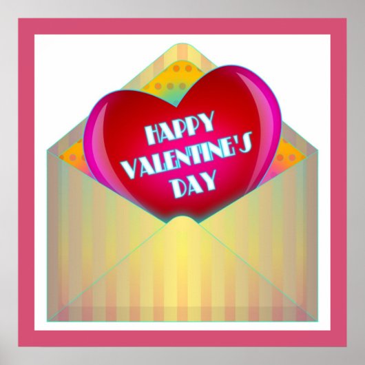 wenskaart "HAPPY VALENTINE'S DAY" Poster (Voorkant)