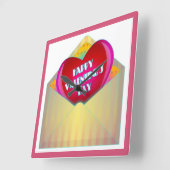 wenskaart "HAPPY VALENTINE'S DAY" Vierkante Klok (Hoek)