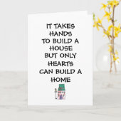 Wenskaart - hart kan een thuis bouwen kaart (Gele Bloem)
