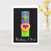 wenskaart hartengember kaart (Gele Bloem)