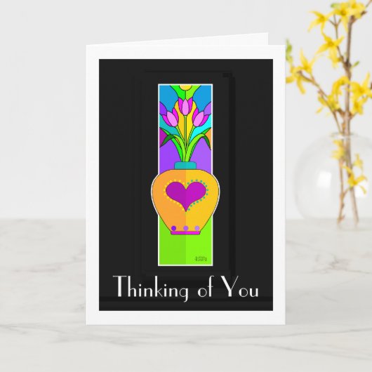 wenskaart hartengember kaart (Gele Bloem)