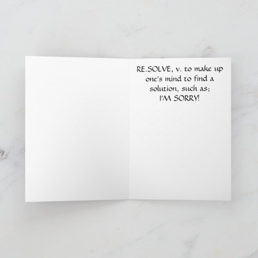 wenskaart "HET SPIJT ME" Kaart (Binnen)