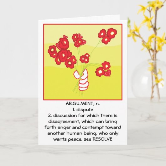 wenskaart "HET SPIJT ME" Kaart (Gele Bloem)