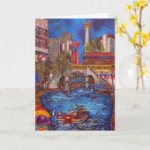 Wenskaart het van de binnenstad van San Antonio Kaart (Gele Bloem)