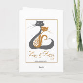 Wenskaart het voor alle doeleinden van de Kat van Kaart (Achterkant)