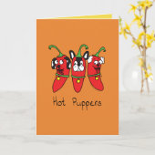 Wenskaart Hete Puppers Puppy Dog Peppers Kaart (Gele Bloem)