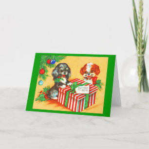 Wenskaart-Holiday Art-Vintage Christmas 17 Feestdagen Kaart