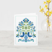 Wenskaart Hongaarse blauwe vogels Kaart (Gele Bloem)
