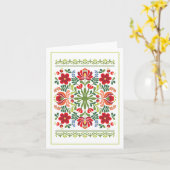 Wenskaart Hongaarse rode bloemen Kaart (Gele Bloem)