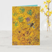 Wenskaart honingbijen kaart (Gele Bloem)