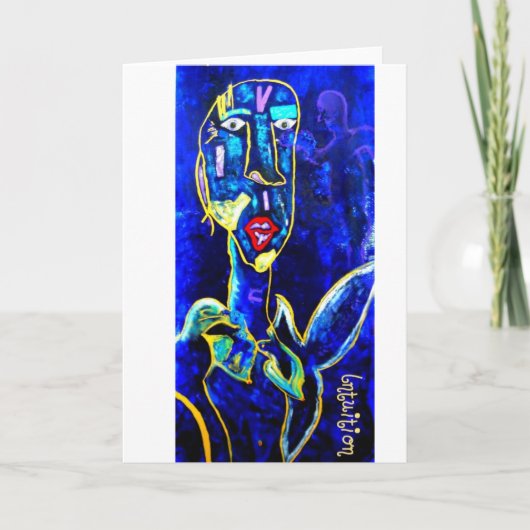 Wenskaart Intution met origineel engelenart. Kaart (Voorkant)