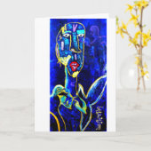 Wenskaart Intution met origineel engelenart. Kaart (Gele Bloem)