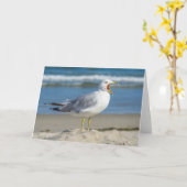 Wenskaart - Jawning Seagull Kaart (Gele Bloem)