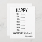 WENSKAART - JUBILEUM KAART - FUNNY CARD (Voorkant / Achterkant)