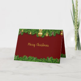 Wenskaart Kerst met kerst Rood en Groen Kaart