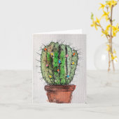 Wenskaart kerstcactus kaart (Gele Bloem)
