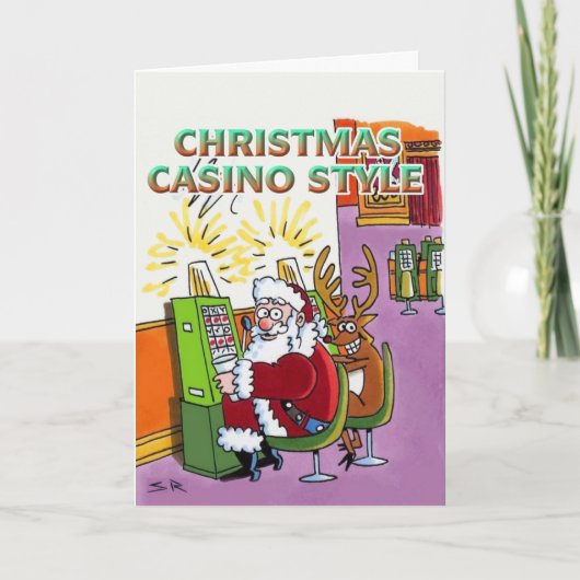 wenskaart kerstcasinostijl feestdagen kaart (Voorkant)