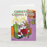 wenskaart kerstcasinostijl feestdagen kaart<br><div class="desc">Kerstcasino Style is een geweldige kerstkaart voor gamers, spelers in de sleufmachine, vakantieoorden, bezoekers aan Las Vegas, inwoners van Las Vegas, winnaars en bezoekers van casino's, waar ze ook wonen. Kerstcasino Style is Steamy Raimon originele cartoon kunst. *dekking: De kerstman en Rudolf de Reindeer spelen groefmachines in een casino-omgeving. *Binnenzijde:...</div>