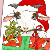 Wenskaart kerstgeit van Nicole Janes Feestdagen Kaart