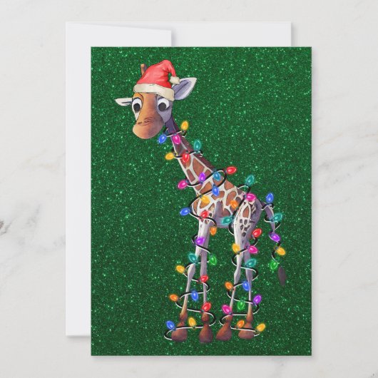 Wenskaart kerstGiraffe Notitiekaartje (Voorkant)