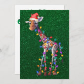 Wenskaart kerstGiraffe Notitiekaartje (Voorkant / Achterkant)