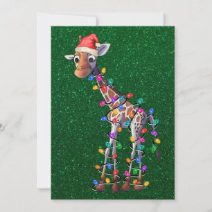 Wenskaart kerstGiraffe Notitiekaartje