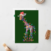 Wenskaart kerstGiraffe Notitiekaartje (Voorkant / Achterkant in situ)