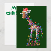 Wenskaart kerstGiraffe Notitiekaartje (Voorkant / Achterkant)