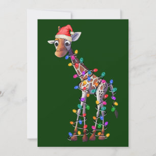 Wenskaart kerstGiraffe Notitiekaartje