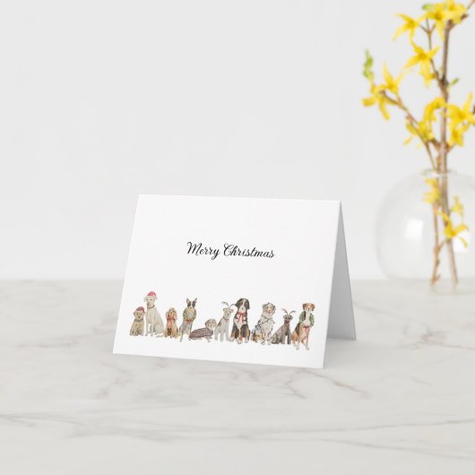 Wenskaart kersthonden kaart (Gele Bloem)