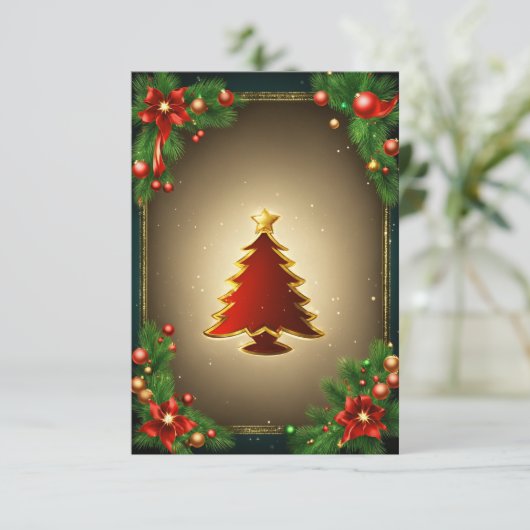 wenskaart kerstmis bedankkaart (Staand voorkant)