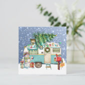 Wenskaart kerstmis feestdagenkaart (Staand voorkant)