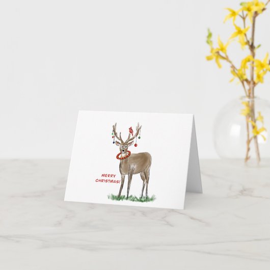 Wenskaart kerstmis kaart (Gele Bloem)