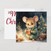 Wenskaart kerstmuis feestdagenkaart (Voorkant / Achterkant)