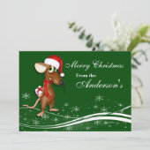Wenskaart kerstmuis feestdagenkaart (Staand voorkant)