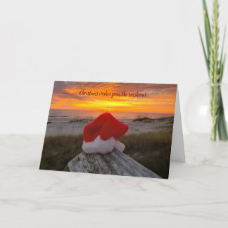 Wenskaart kerststrand kaart