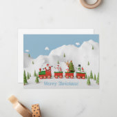 Wenskaart kersttrein notitiekaartje (Voorkant / Achterkant in situ)