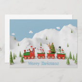 Wenskaart kersttrein notitiekaartje (Voorkant / Achterkant)