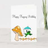 Wenskaart kikker-paddenstoel kaart (Voorkant)