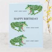 Wenskaart : Kikker voor kinderen Kaart (Gele Bloem)